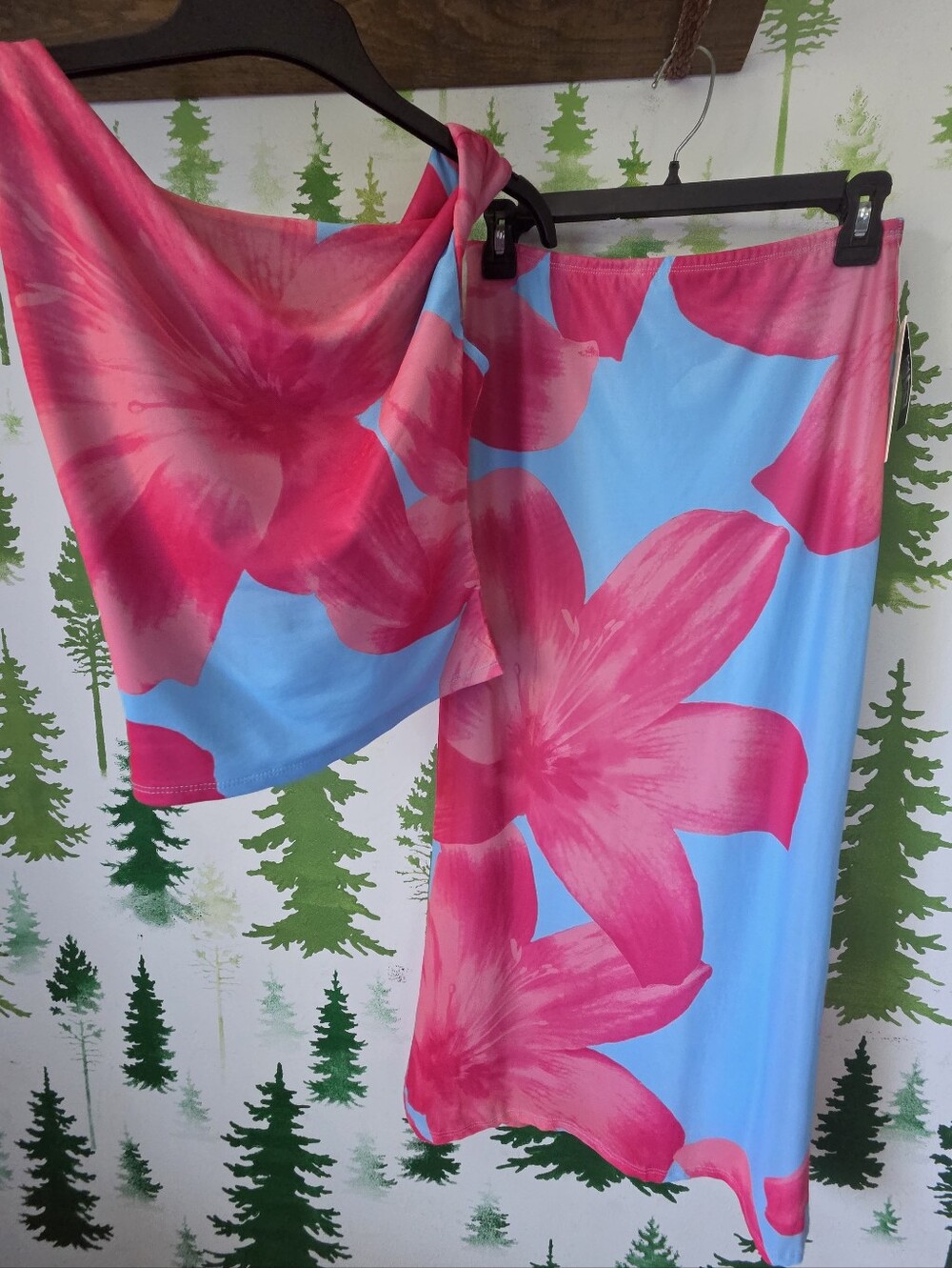 Thirty Thirty Floral Mesh Top And Skirt Set